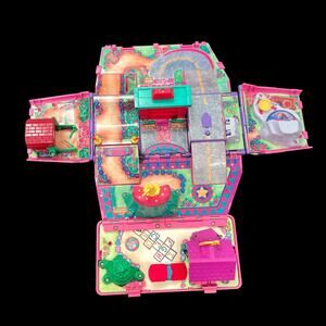 Pound Puppies Bus Super Circus Playground Pink Van Fold Out Vtg 1995 Galoob READ